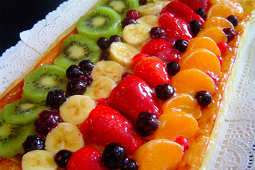 Tarta de frutas con crema pastelera